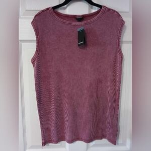 Torrid Sz 00 Cotton Modal Rib High Neck Brick Red Muscle Tank